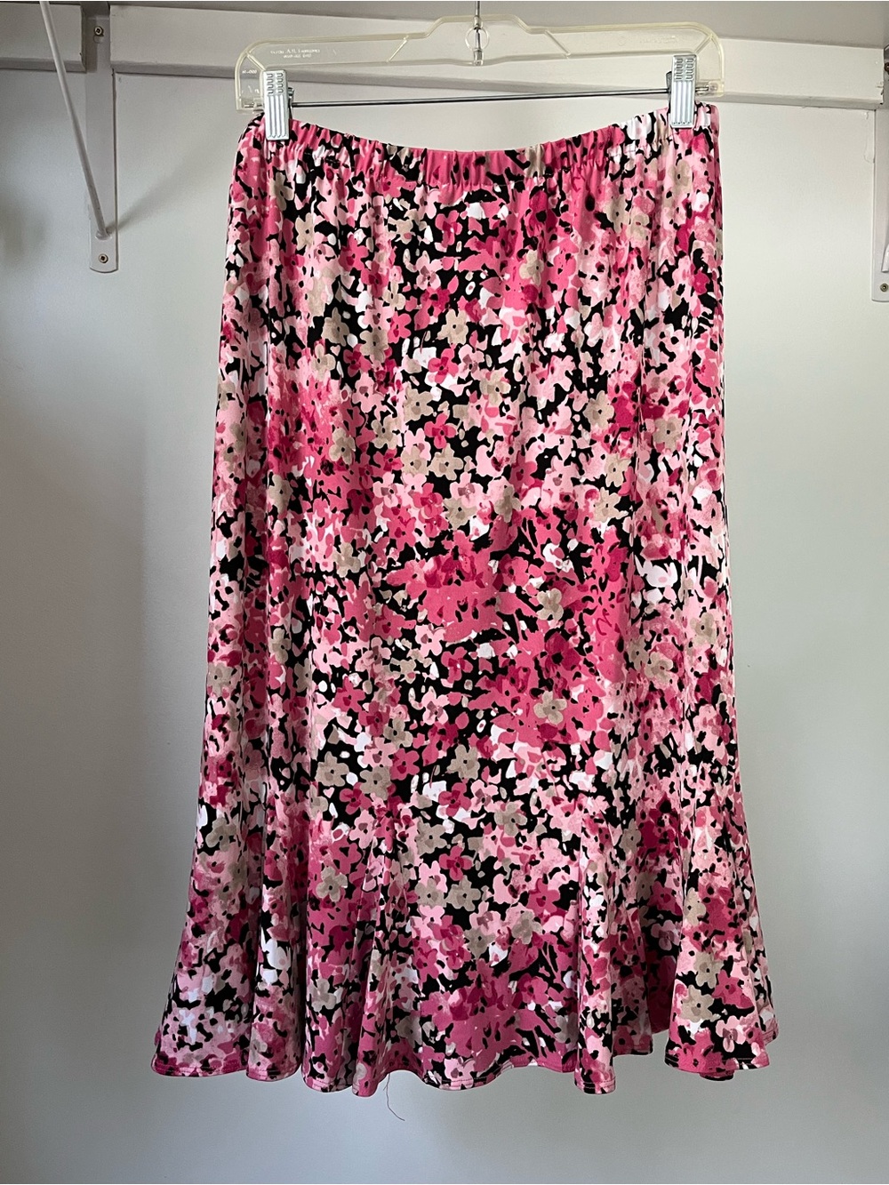 TanJay Petite Pink Floral Midi Skirt Size 14